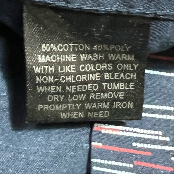 Brooklyn State Long Sleeve Button Up shirt blue red & white anchors mens Sz.4X - Picture 5 of 7